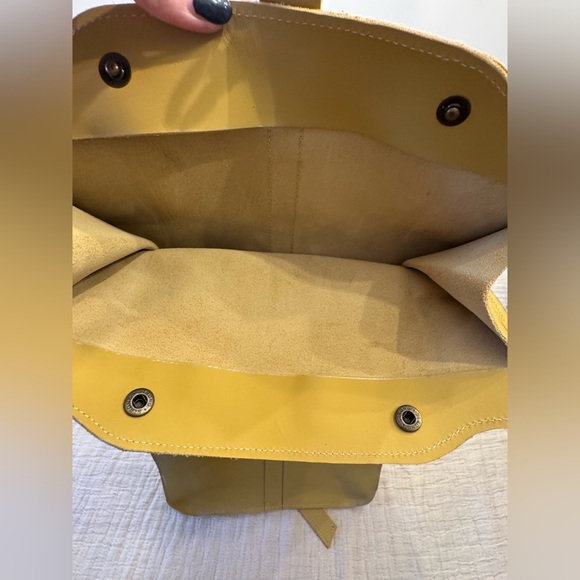 EUC! Yellow Leather Backpack main image 5